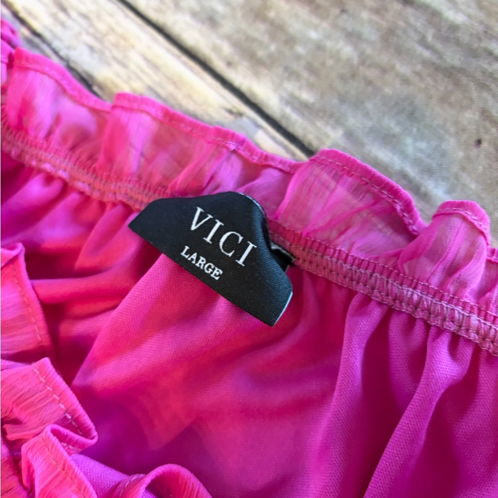 Vici Vibrant Pink‎ Off Shoulder Midi Dress - Picture 5 of 7